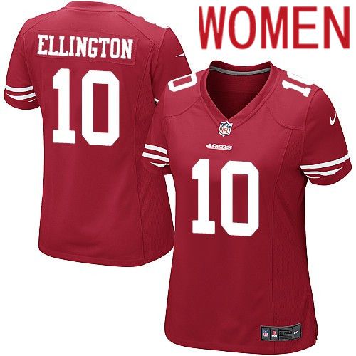 Cheap Women San Francisco 49ers 10 Bruce Ellington Nike Scarlet Game Player NFL Jersey